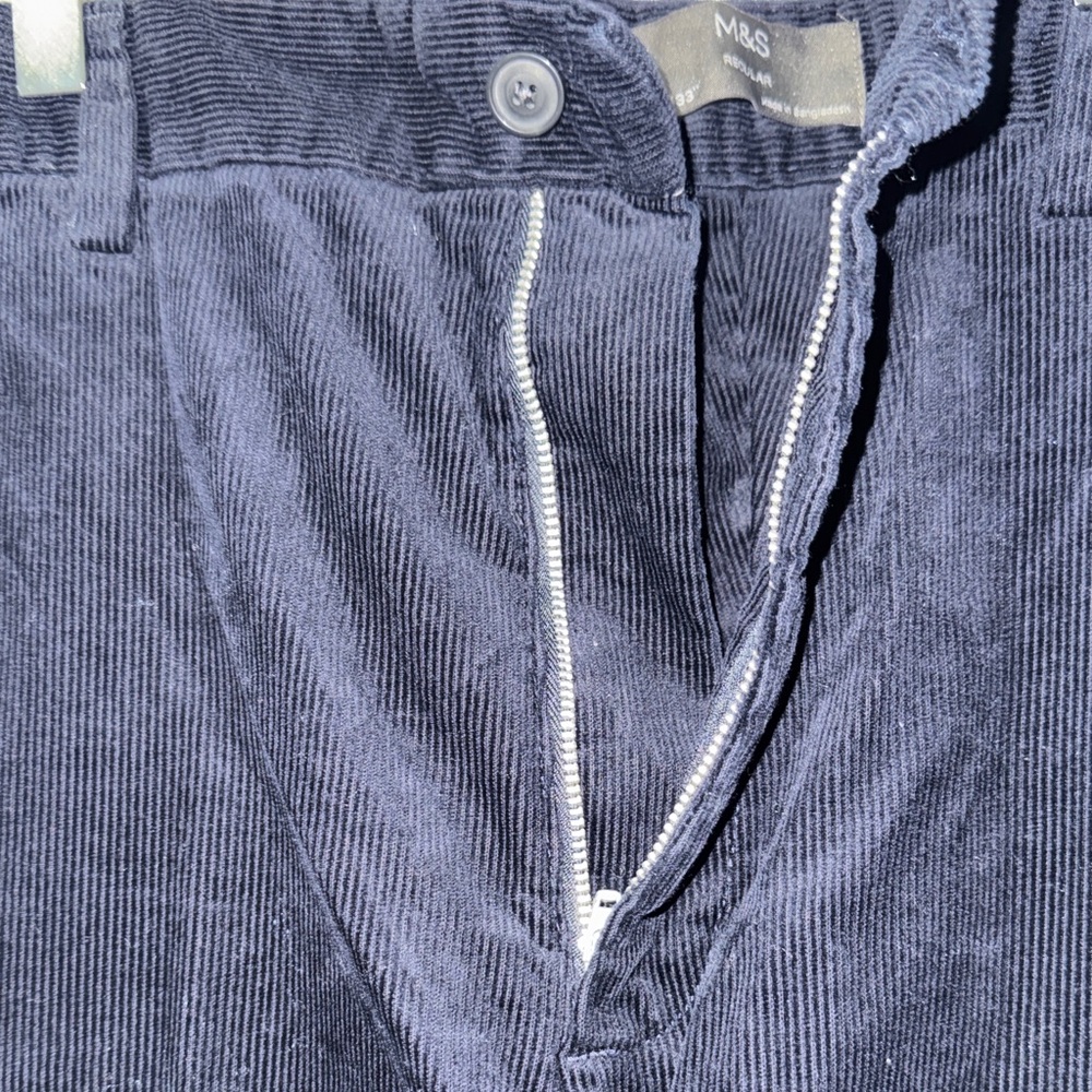 M & S Men's Deep blue Corduroy Pants